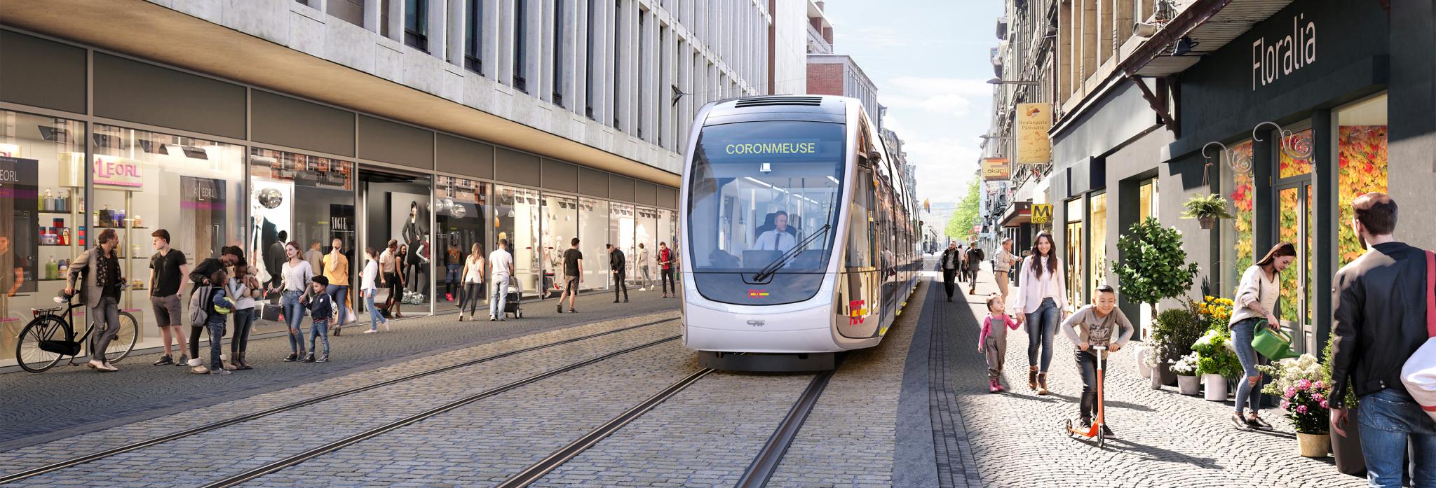 Le tram à Liège - Station Feronstrée