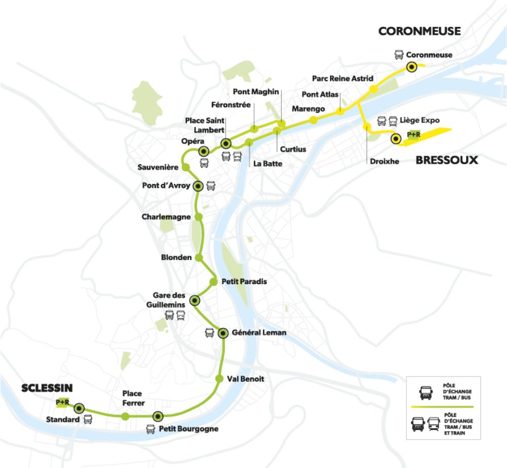 Plan du Tram de Liège