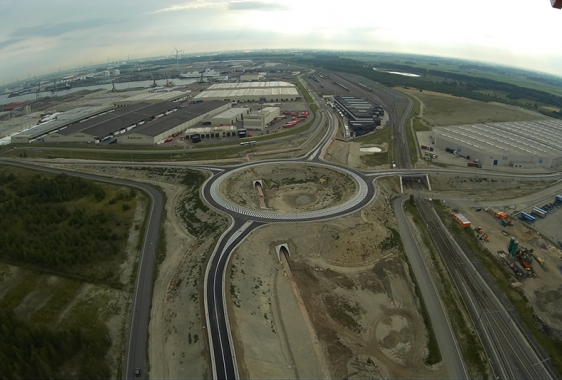 Colas - Réalisation d'un rond-point au parc logistique de Waasland